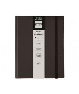 Finocam Duoband Agenda - Anual 2026 - Bloc de Notas - Formato E10 - 176x28x226mm - 1 Dia por Pagina - Color Negro