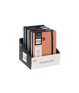 Finocam Dynamic Mara Expositor con 10 Agendas Surtidas en Catalan - Anual 2026 - Tapa Blanda - Cierre con Goma Elastica - Format