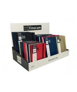 Finocam Dynamic Mara Expositor con 37 Agendas Surtidas - Anual 2026 - Tapa Blanda - Cierre con Goma Elastica - Color Surtidos