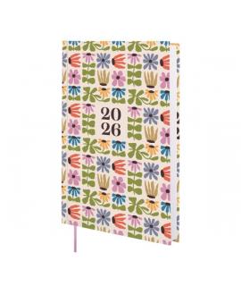 Finocam Dynamic Porto Design Agenda - Anual 2026 - Tapa Dura - Formato Y10 - 145x23x210mm - 1 Dia por Pagina - Tematica de Flore