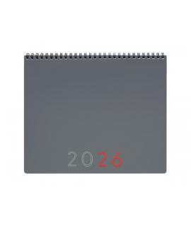 Finocam Agenda Planificador Internacional - Anual 2026 - Espacio para Escribir - 250x13x200mm - Mes Vista - Color Gris