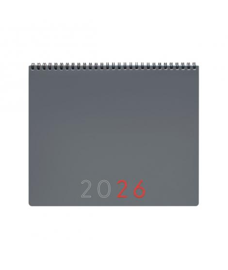 Finocam Agenda Planificador Internacional - Anual 2026 - Espacio para Escribir - 250x13x200mm - Mes Vista - Color Gris