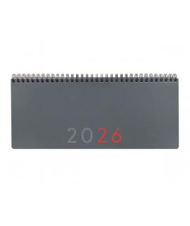 Finocam Agenda Planificador - Anual 2026 - Espacio para Escribir - 290x8x120mm - Semana Vista en Vertical - Color Gris