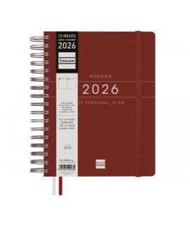 Finocam Tempus Agenda de Espiral - Anual 2026 - Tapa Extradura - Cierre de Goma - Formato 1/4 - 157x217mm - 1 Dia por Pagina - C