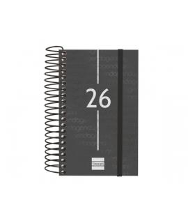 Finocam Year Agenda de Espiral - Tapa Ligera - Formato E3 - 95x24x127mm - 1 Dia por Pagina - Color Negro