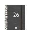 Finocam Year Agenda de Espiral - Anual 2026 - Tapa Ligera - Formato E10 - 175x29x212mm - 1 Dia por Pagina - Color Negro