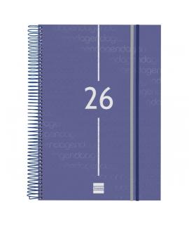 Finocam Year Agenda de Espiral - Anual 2026 - Tapa Ligera - Formato E40 - 230x29x297mm - 1 Dia por Pagina - Color Azul