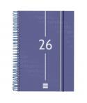 Finocam Year Agenda de Espiral - Anual 2026 - Tapa Ligera - Formato E40 - 230x29x297mm - 1 Dia por Pagina - Color Azul