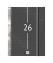 Finocam Year Agenda de Espiral - Tapa Ligera - Formato E40 - 230x29x297mm - 1 Dia por Pagina - Color Negro