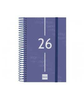 Finocam Year Agenda de Espiral en Catalan - Anual 2026 - Tapa Ligera - Formato E5 - 135x24x181mm - 1 Dia por Pagina - Color Azul