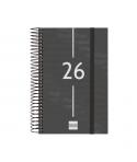 Finocam Year Agenda de Espiral en Catalan - Anual 2026 - Tapa Ligera - Formato E5 - 135x24x181mm - 1 Dia por Pagina - Color Negr