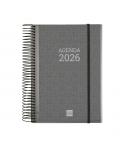 Finocam Basics Agenda - Anual 2026 - con Espiral - Personalizable - Formato E10 - 175x29x212mm - 1 Dia por Pagina - Color Gris