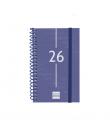 Finocam Year Agenda de Espiral - Anual 2026 - Tapa Ligera - Formato E3 - 85x14x127mm - Semana Vista Horizontal - Color Azul