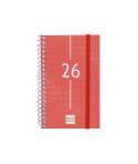 Finocam Year Agenda de Espiral - Anual 2026 - Tapa Ligera - Formato E3 - 85x14x127mm - Semana Vista Horizontal - Color Rojo