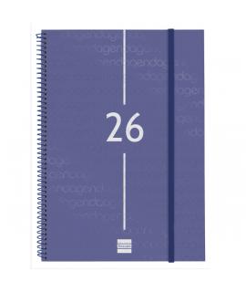 Finocam Year Agenda de Espiral - Anual 2026 - Tapa Ligera - Formato E40 - 217x14x297mm - Semana Vista Horizontal - Color Azul
