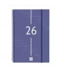 Finocam Year Agenda de Espiral - Anual 2026 - Tapa Ligera - Formato E11 - 172x14x242mm - Semana Vista en Vertical - Color Azul