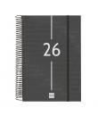 Finocam Year Agenda de Espiral - Anual 2026 - Tapa Ligera - Formato E11 - 175x29x242mm - 1 Dia por Pagina - Color Negro