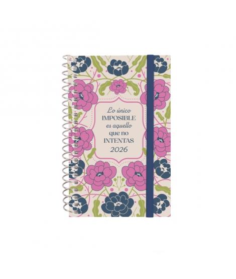 Finocam Design Collection Agenda de Espiral - Anual 2026 - Tapa Ligera - Formato E3 - 85x14x127mm - Semana Vista Horizontal - Te