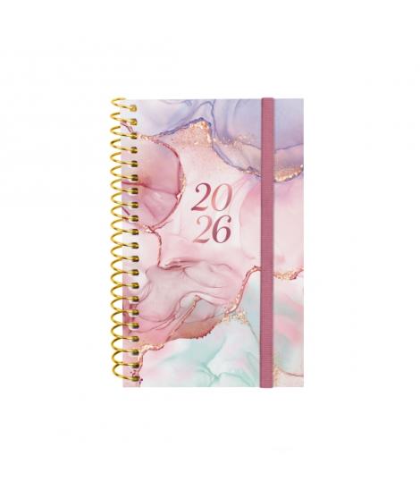 Finocam Design Collection Agenda de Espiral - Anual 2026 - Tapa Ligera - Formato E3 - 85x14x127mm - Semana Vista Horizontal - Co