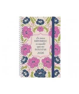 Finocam Design Collection Agenda de Espiral - Anual 2026 - Tapa Ligera - Formato E5 - 124x14x181mm - Semana Vista Horizontal - T
