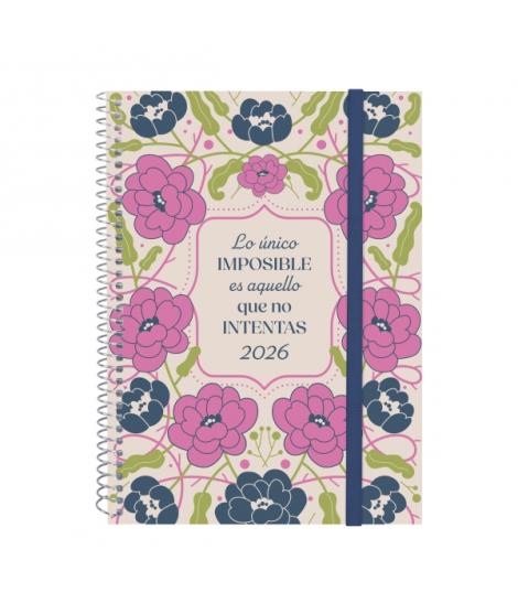 Finocam Design Collection Agenda de Espiral - Anual 2026 - Tapa Ligera - Formato E10 - 162x14x212mm - Semana Vista Horizontal - 