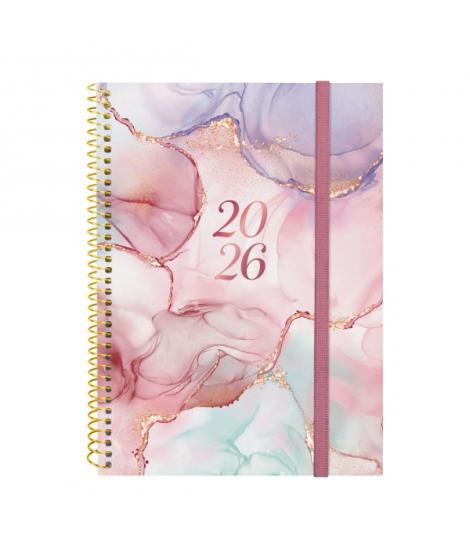 Finocam Design Collection Agenda de Espiral - Anual 2026 - Tapa Ligera - Formato E10 - 162x14x212mm - Semana Vista Horizontal - 