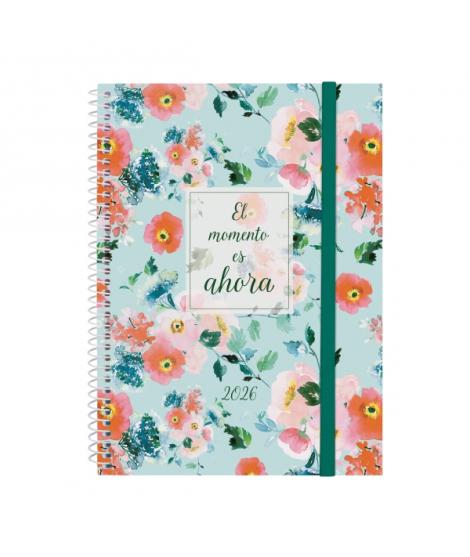 Finocam Design Collection Agenda de Espiral - Anual 2026 - Tapa Ligera - Formato E10 - 162x14x212mm - Semana Vista Horizontal - 