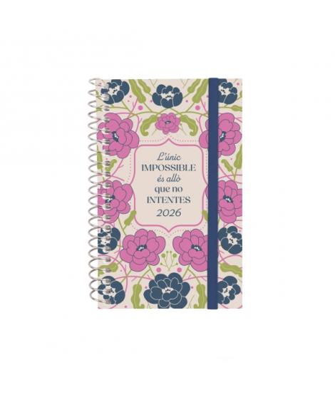 Finocam Design Collection Agenda de Espiral en Catalan - Anual 2026 - Tapa Ligera - Formato E3 - 85x14x127mm - Semana Vista Hori