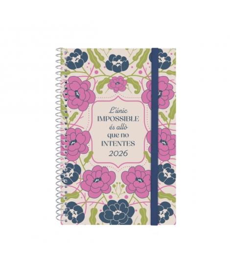 Finocam Design Collection Agenda de Espiral en Catalan - Anual 2026 - Tapa Ligera - Formato E5 - 124x14x181mm - Semana Vista Hor