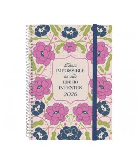 Finocam Design Collection Agenda de Espiral en Catalan - Anual 2026 - Tapa Ligera - Formato E10 - 162x14x212mm - Semana Vista Ho