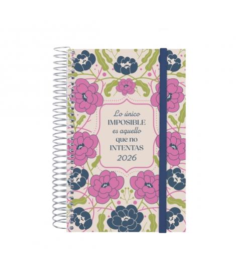 Finocam Design Collection Agenda de Espiral - Anual 2026 - Tapa Ligera - Formato E5 - 132x25x181mm - 1 Dia por Pagina - Tematica