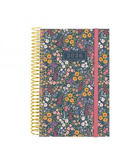 Finocam Design Collection Agenda de Espiral - Anual 2026 - Tapa Ligera - Formato E5 - 132x25x181mm - 1 Dia por Pagina - Tematica