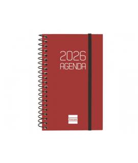 Finocam Opaque Agenda de Espiral - Anual 2026 - Tapa Ligera - Cierre con Goma Elastica - Formato E3 - 85x14x127mm - Semana Vista