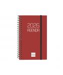 Finocam Opaque Agenda de Espiral - Anual 2026 - Tapa Ligera - Cierre con Goma Elastica - Formato E3 - 85x14x127mm - Semana Vista