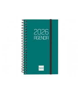 Finocam Opaque Agenda de Espiral en Catalan - Anual 2026 - Tapa Ligera - Cierre con Goma Elastica - Formato E3 - 85x14x127mm - S