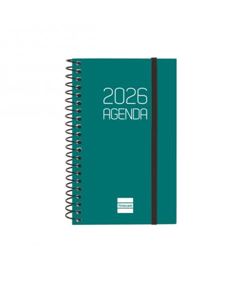 Finocam Opaque Agenda de Espiral en Catalan - Anual 2026 - Tapa Ligera - Cierre con Goma Elastica - Formato E3 - 85x14x127mm - S