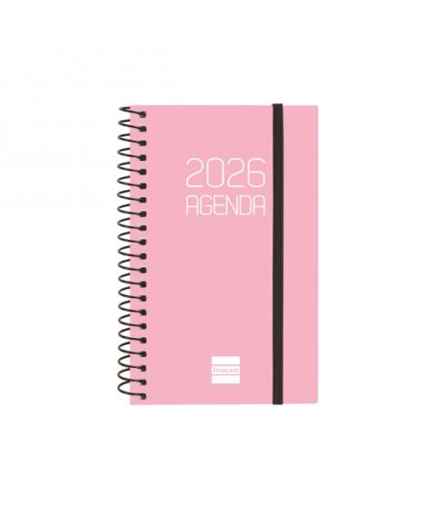 Finocam Opaque Agenda de Espiral en Catalan - Anual 2026 - Tapa Ligera - Cierre con Goma Elastica - Formato E3 - 85x14x127mm - S