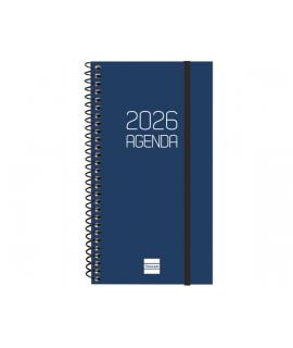 Finocam Opaque Agenda de Espiral en Catalan - Anual 2026 - Tapa Ligera - Cierre con Goma Elastica - Formato E9 - 100x14x171mm - 