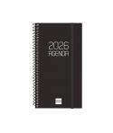 Finocam Opaque Agenda de Espiral en Catalan - Anual 2026 - Tapa Ligera - Cierre con Goma Elastica - Formato E9 - 100x14x171mm - 