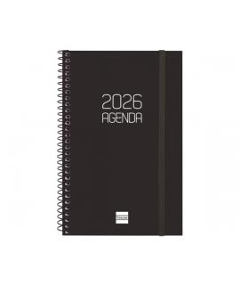 Finocam Opaque Agenda de Espiral en Catalan - Anual 2026 - Tapa Ligera - Cierre con Goma Elastica - Formato E5 - 217x14x297mm - 