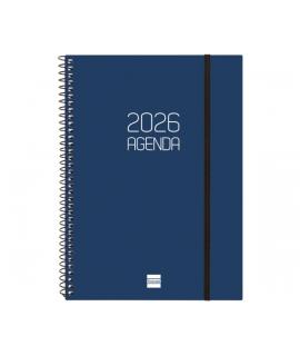 Finocam Opaque Agenda de Espiral en Catalan - Anual 2026 - Tapa Ligera - Cierre con Goma Elastica - Formato E10 - 217x14x297mm -