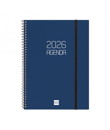 Finocam Opaque Agenda de Espiral en Catalan - Anual 2026 - Tapa Ligera - Cierre con Goma Elastica - Formato E10 - 217x14x297mm -