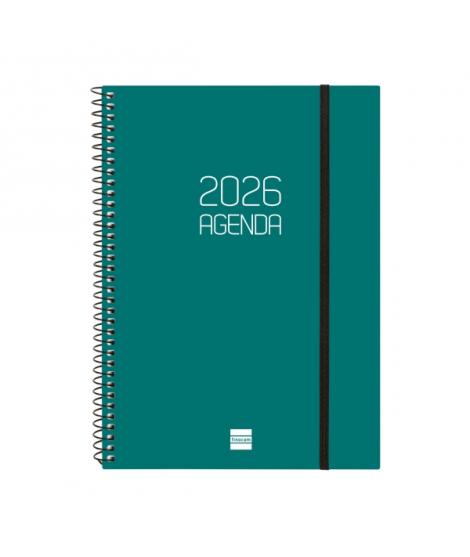 Finocam Opaque Agenda de Espiral en Catalan - Anual 2026 - Tapa Ligera - Cierre con Goma Elastica - Formato E10 - 217x14x297mm -