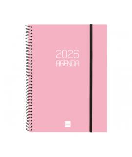 Finocam Opaque Agenda de Espiral en Catalan - Anual 2026 - Tapa Ligera - Cierre con Goma Elastica - Formato E10 - 217x14x297mm -