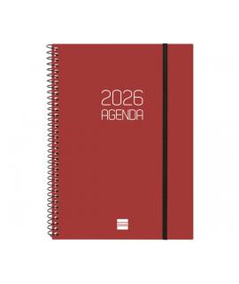 Finocam Opaque Agenda de Espiral en Catalan - Anual 2026 - Tapa Ligera - Cierre con Goma Elastica - Formato E10 - 217x14x297mm -