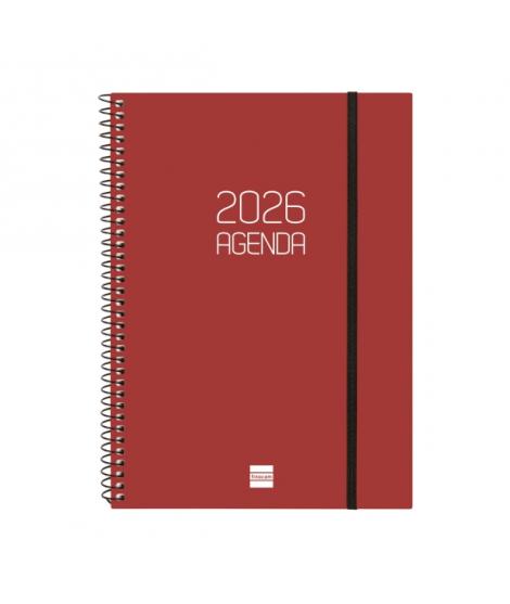 Finocam Opaque Agenda de Espiral en Catalan - Anual 2026 - Tapa Ligera - Cierre con Goma Elastica - Formato E10 - 217x14x297mm -
