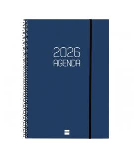 Finocam Opaque Agenda de Espiral en Catalan - Anual 2026 - Tapa Ligera - Cierre con Goma Elastica - Formato E40 - 217x14x297mm -