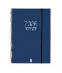 Finocam Opaque Agenda de Espiral en Catalan - Anual 2026 - Tapa Ligera - Cierre con Goma Elastica - Formato E40 - 217x14x297mm -