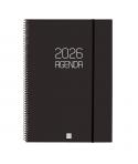 Finocam Opaque Agenda de Espiral en Catalan - Anual 2026 - Tapa Ligera - Cierre con Goma Elastica - Formato E40 - 217x14x297mm -