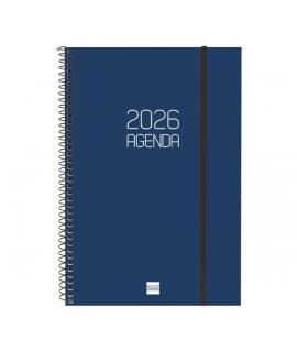 Finocam Opaque Agenda de Espiral en Catalan - Anual 2026 - Tapa Ligera - Cierre con Goma Elastica - Formato E11 - 172x14x242mm -